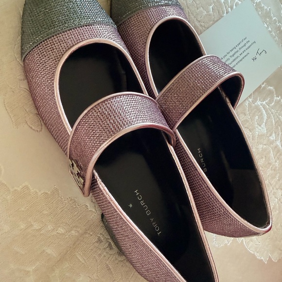 Tory Burch Pink and Gray Loafers - Picture 6 of 8